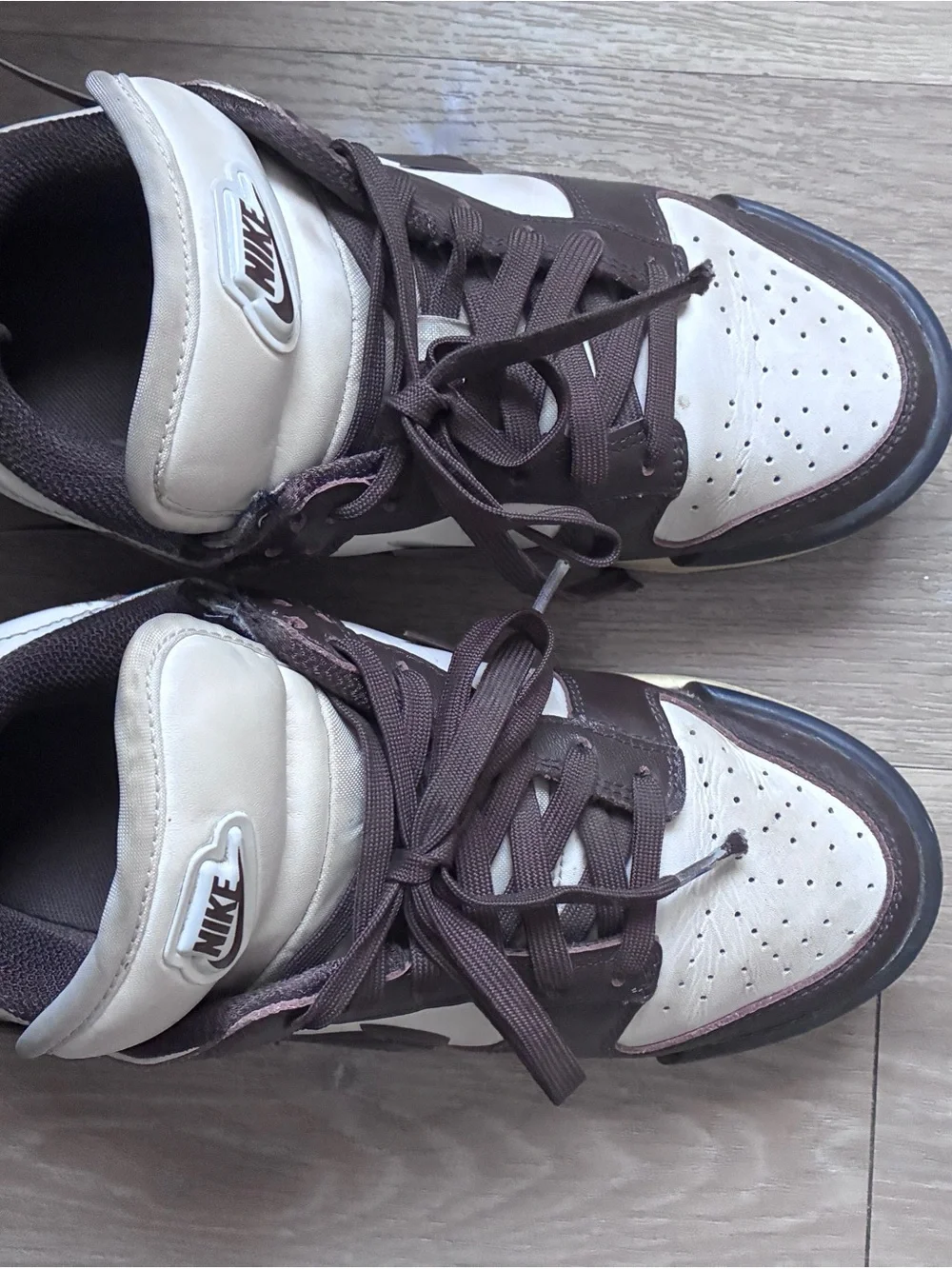 Nike Kids Brown and Cream High-Top Sneakers